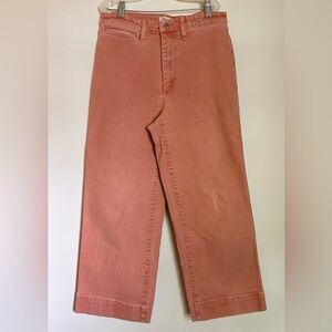 Madewell Slim Emmett wide-leg crop pants in ‘sweet dahlia’, size 28.